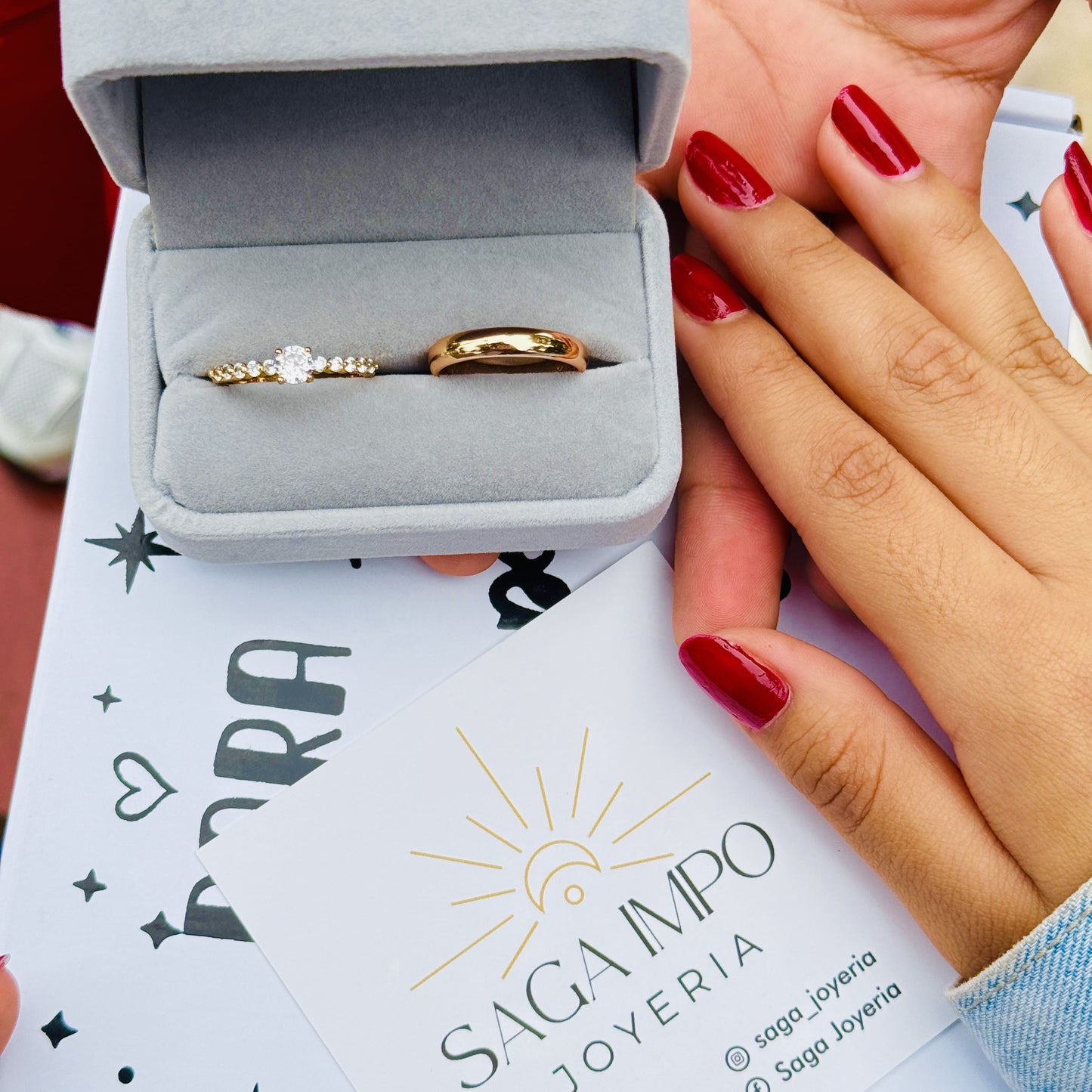 BOX DIA DEL NOVIO: ANILLOS PARA NOVIOS Y UN COLLAR ELEGANTE TIPO CARTIER💍✨💙