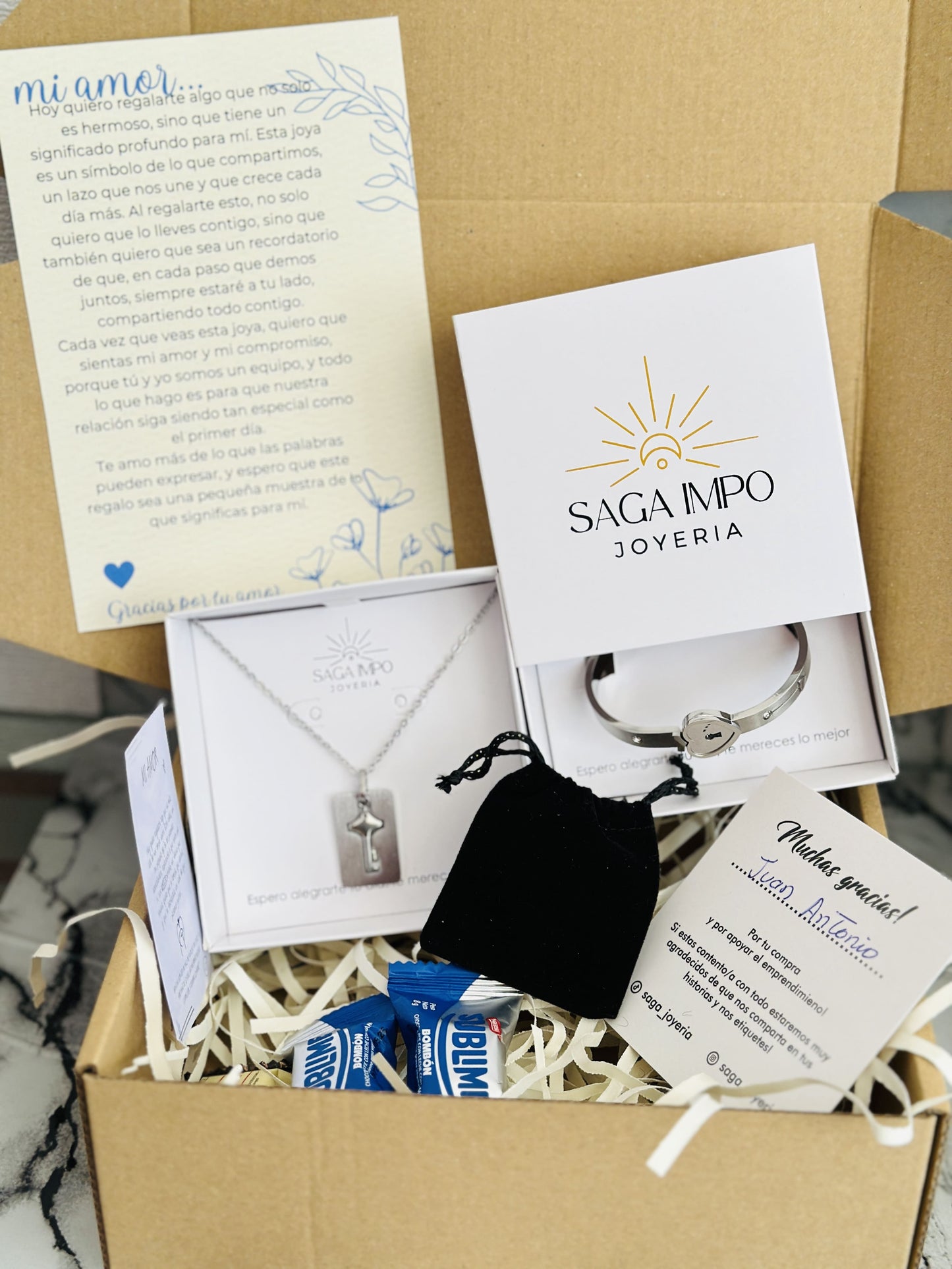 SET DE PULSERA ETERNA + COLLAR CON LLAVE🗝️✨Incluye: Chocolates, Carta dedicatoria y una hermosa caja ¡Listo para regalar! 🎁SOLO POR HOY📦